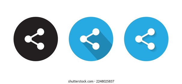 Share button icon vector isolated on circle background