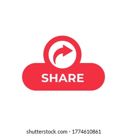 Share button icon vector for social media. Share icon button Vector illustration design template. Share icon or button for video channel, blog, social media and background banner