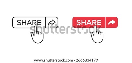 Share button icon vector for social media. Share icon button design template. Share icon or button. Vector illustration 