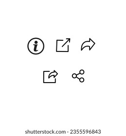 Share and i button. Share and information line icon set. Share line icons set. Stroke vector elements for trendy design.