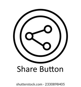 Share Button Vector  outline Icon Design illustration. User interface Symbol on White background EPS 10 File