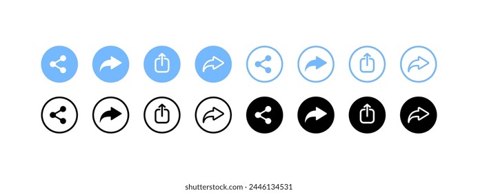 Share buttons. Send icons. Vector icons