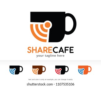 Share Cafe Logo Symbol Template Design Vector, Emblem, Design Concept, Creative Symbol, Icon