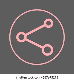 Share circular line icon. Connection round colorful sign. Flat style vector symbol