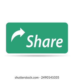 Share click button shadow icon, modern web sign, internet vector illustration .