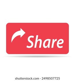 Share click button shadow icon, modern web sign, internet vector illustration .