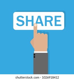 share click finger vector rion illustration flat design with shadow