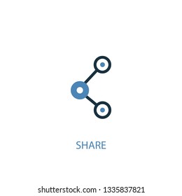 share concept 2 colored icon. Simple blue element illustration. share concept symbol design. Can be used for web and mobile UI/UX