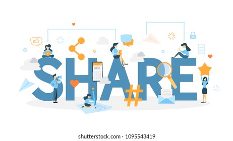 Share concept illustration. Idea of sending content.