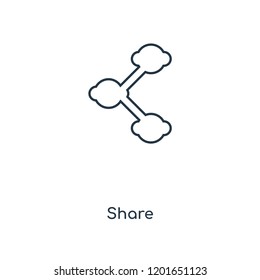 Share concept line icon. Linear Share concept outline symbol design. This simple element illustration can be used for web and mobile UI/UX.