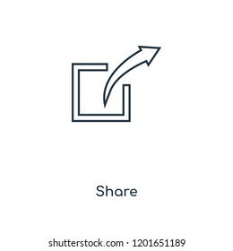 Share concept line icon. Linear Share concept outline symbol design. This simple element illustration can be used for web and mobile UI/UX.