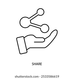 Compartir icono de línea de concepto. Ilustración de elemento simple. compartir diseño de símbolo de esquema de concepto.