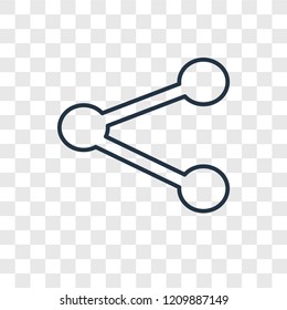 Share concept vector linear icon isolated on transparent background, Share concept transparency concept in outline style