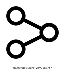 Ícone de esboço plano de conexão que representa a distribuição de conteúdo, rede e design moderno de comunicação digital