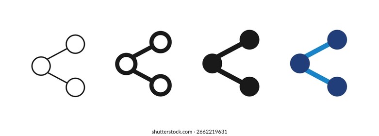 Compartilhar Conjunto de Ícones de Conexão. Traço editável. Vetor de símbolo.