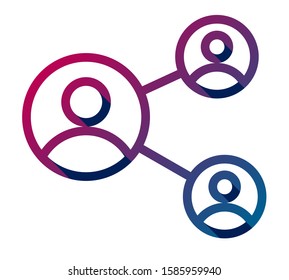 Share, connection icon with shadow