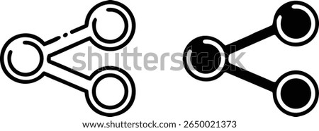 Share Connection Icons – Black and White Network Node Vector Symbol Set