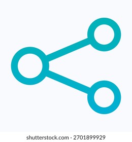 Share Connection Network Symbol Isolated Lineal Gradient Vector Icon.