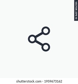 Share, connection, premium quality flat icon. Vector logo concept for web graphics, EPS 10