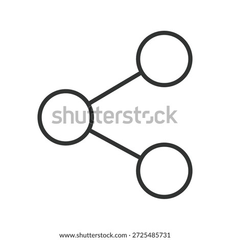 Share connection symbol, icon in line design. share, network, link, nodes, connection, social, distribute on white background vector. Share editable stroke icon