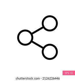 Share or Connection vector icon in line style design for website design, app, UI, isolated on white background. Editable stroke. EPS 10 vector illustration.