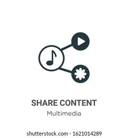 Share content glyph icon vector on white background. Flat vector share content icon symbol sign from modern multimedia collection for mobile concept and web apps design.