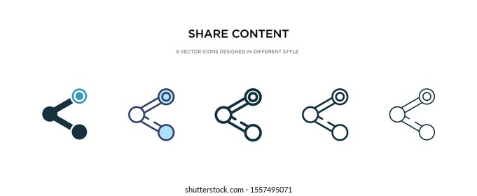 share content icon in different style vector illustration. two colored and black share content vector icons designed in filled, outline, line and stroke style can be used for web, mobile, ui