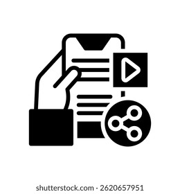 Ilustración vectorial de glifos de icono de contenido de Compartir