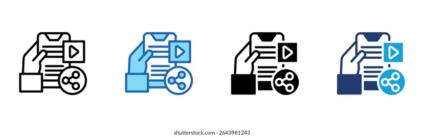 Icono de contenido de Compartir Ilustración vectorial de estilo múltiple