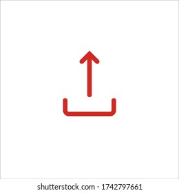 Share content icon. Upload media symbol. User interface button. Up. Straight arrow for multimedia navigation. Networking. Send sign for web and mobile app. Simple arrow from base. Vector. 