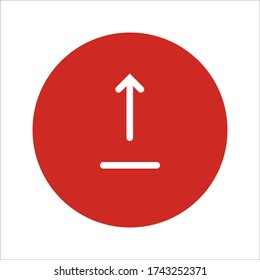 Share content icon. Upload media symbol. User interface button. Up. Straight arrow for multimedia navigation. Networking. Send sign for web and mobile app. Simple arrow from line. Vector. Background.
