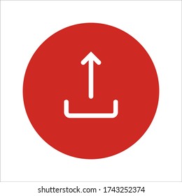 Share content icon. Upload media symbol. User interface button. Up. Straight arrow for multimedia navigation. Networking. Send sign for web and mobile app. Simple arrow from base. Vector. Background.