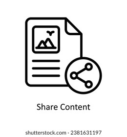 Share Content vector outline Design illustration. Symbol on White background EPS 10 File 