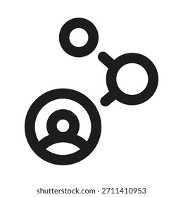 Icono creativo de Compartir. Icono de Vector de línea mínimo profesional moderno que representa la claridad de la comunicación de la distribución de la colaboración y el diseño visual limpio
