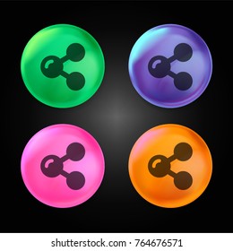Share crystal ball design icon in green - blue - pink and orange.