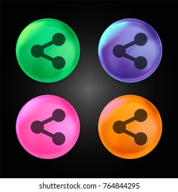 Share crystal ball design icon in green - blue - pink and orange.