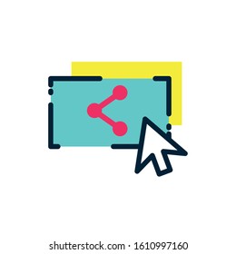 Share and cursor design, Digital marketing ecommerce shopping online strategy media and seo theme Vector illustration