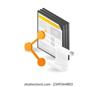 Share data information design blog web template