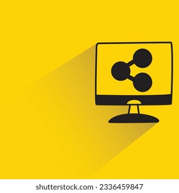 share in desktop with shadow on yellow background