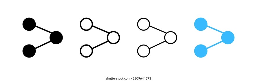 Compartir. Distintos estilos, color, botón de compartir. Iconos del vector