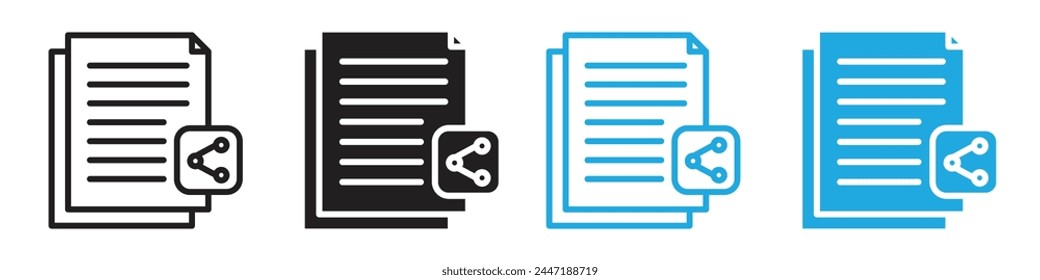 Icono de documento de Compartir para un marketing y una distribución de contenido eficaces en redes sociales