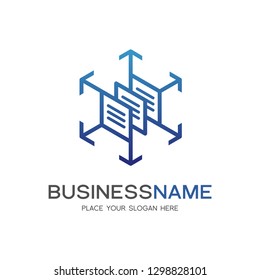 Share Document Icon Logo Design Element. Transfer file. This logo si suitable for office, work and data.