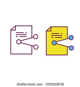 share documents, vector icon illustrations, simple symbol pictograms