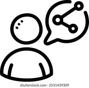 Share doodle vector icon and illustration