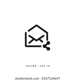 Share Email Icon. Editable Stroke
