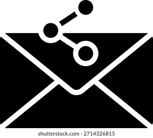 Icono de correo electrónico de Compartir: sobre con nodos de conexión