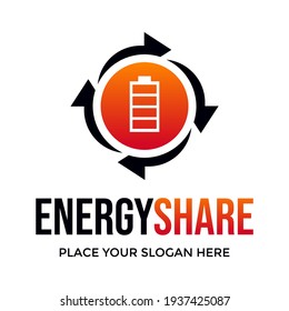 Share energy vector logo template. This design use power electric symbol. Suitable for industry.