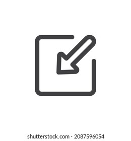 Share, expand line icon. linear style sign for mobile concept and web design. Arrow into square outline vector icon. Symbol, logo illustration. Vector graphics