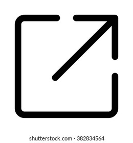 Share or export with arrow line art vector icon for apps and websites