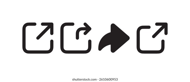 Share and external link icon set Vector